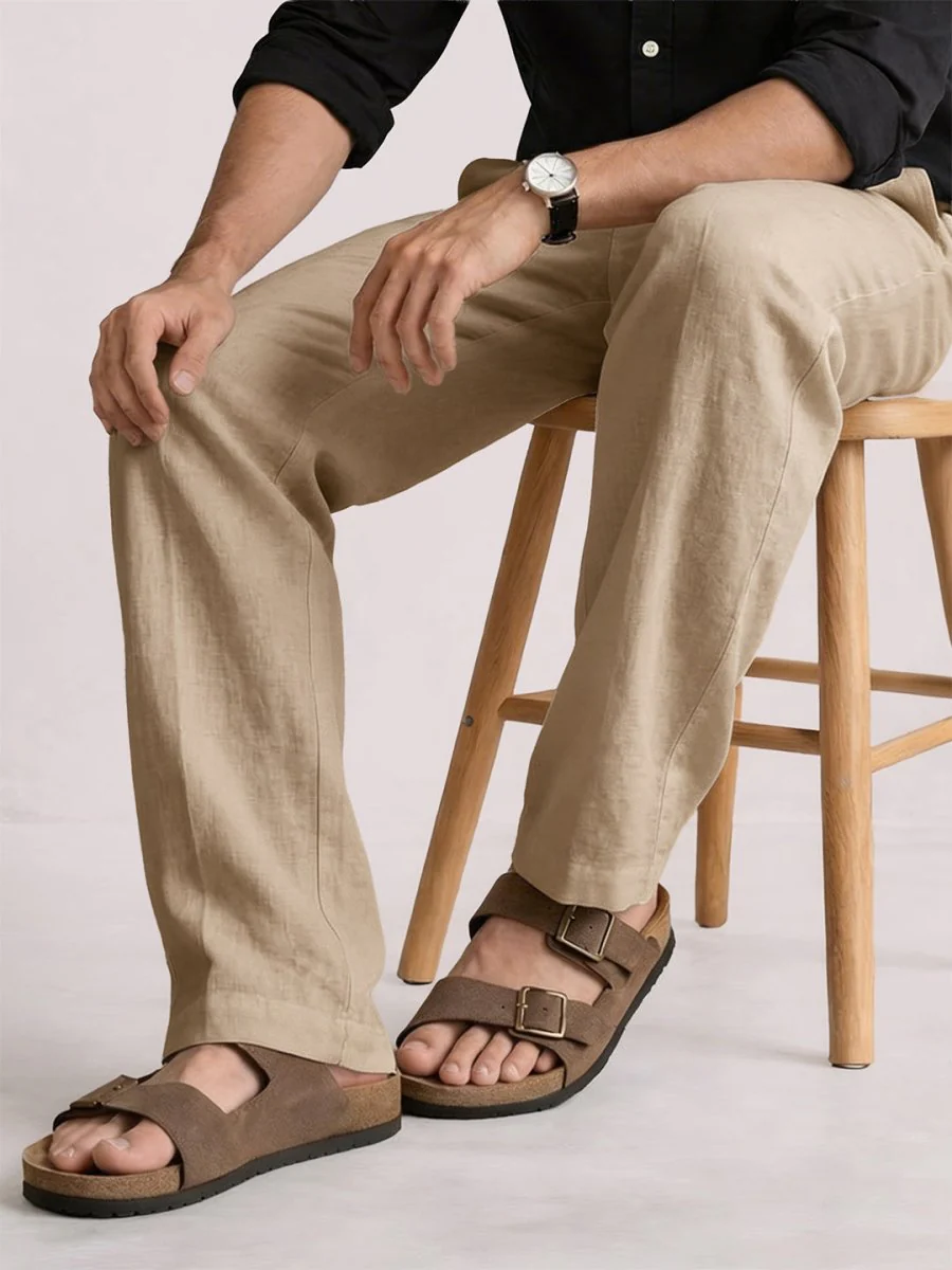 Beige Linen Pant - Image 5