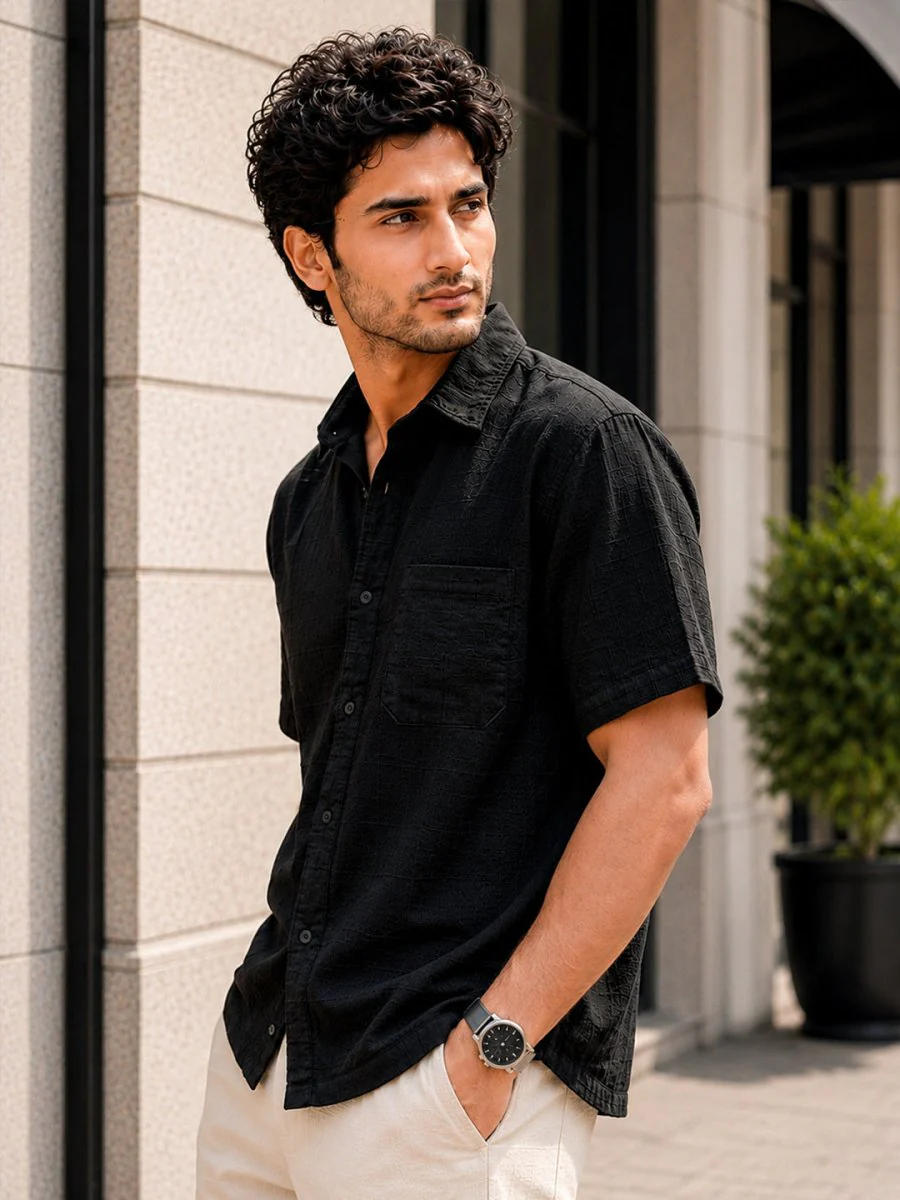 Black Cotton Shirt - Image 4
