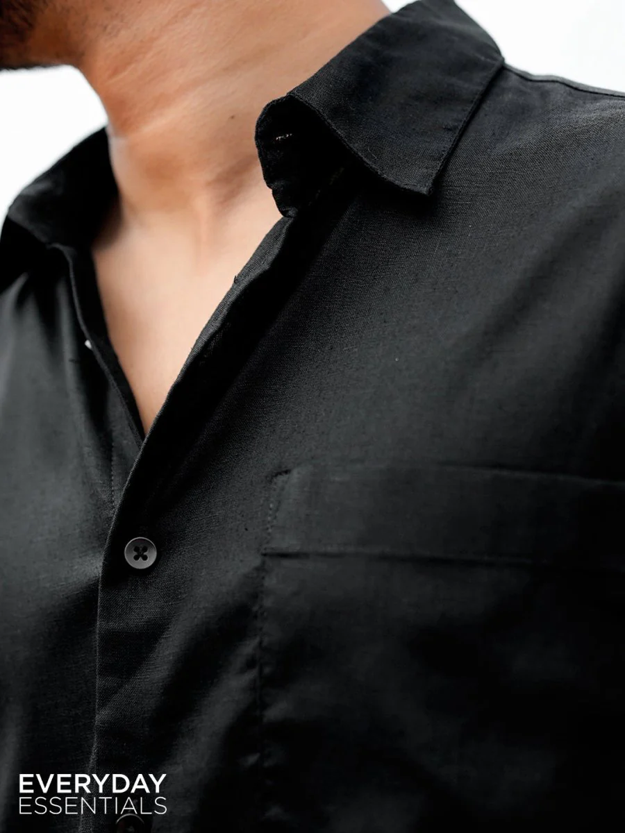 Black Linen Shirt - Image 4