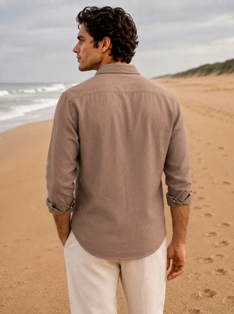 Brown Linen Shirt - Image 3