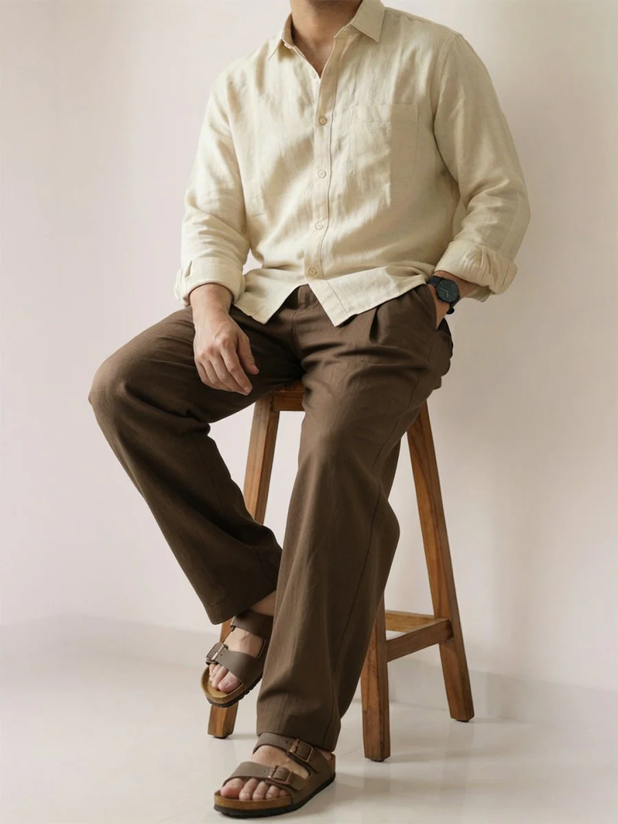 Brown Linen Pant