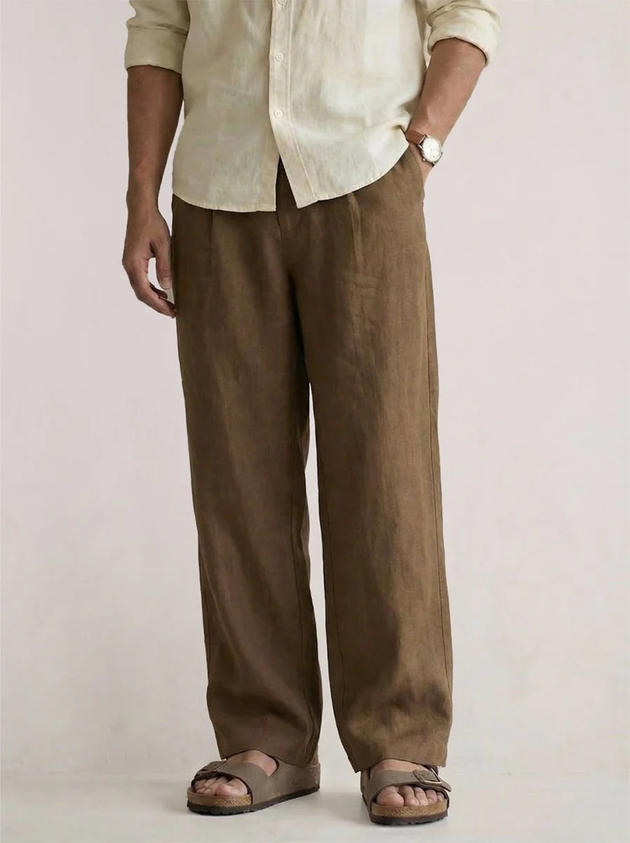 Brown Linen Pant - Image 4