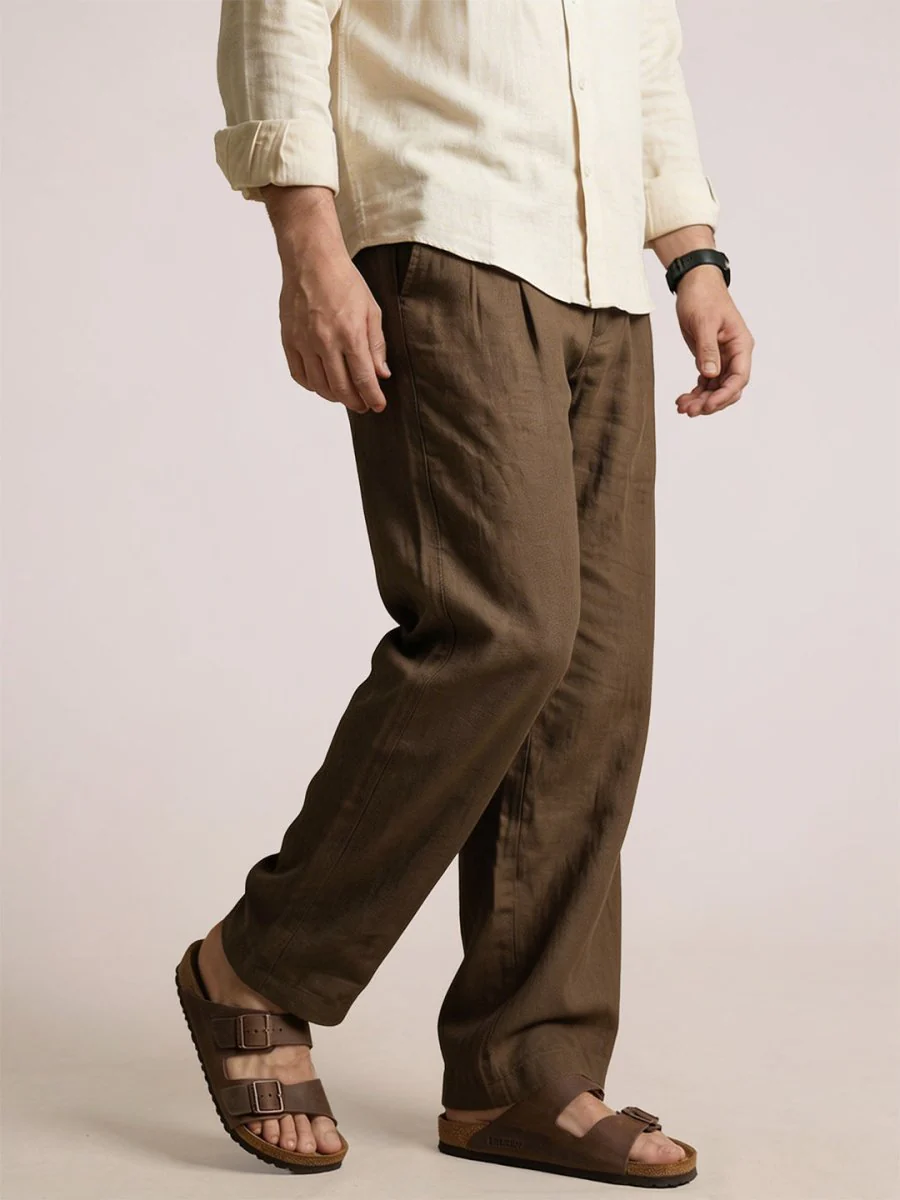 Brown Linen Pant - Image 5