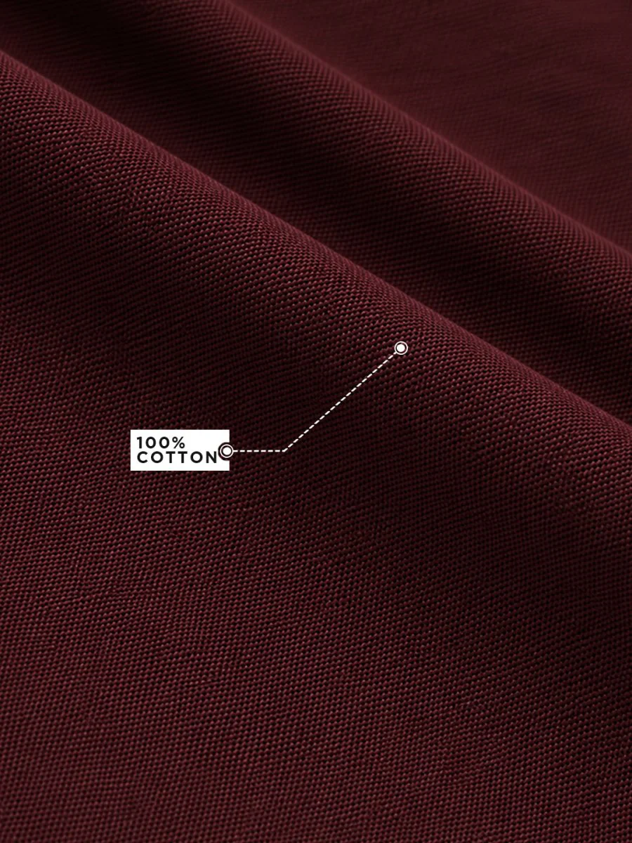 Classic Wine Cotton Shirt - Image 2