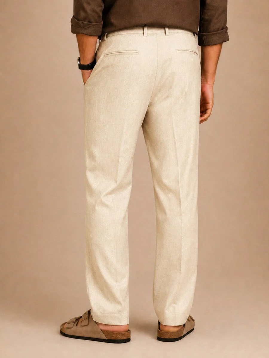 Cream Linen Pant - Image 4