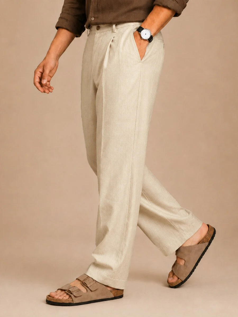 Cream Linen Pant - Image 5