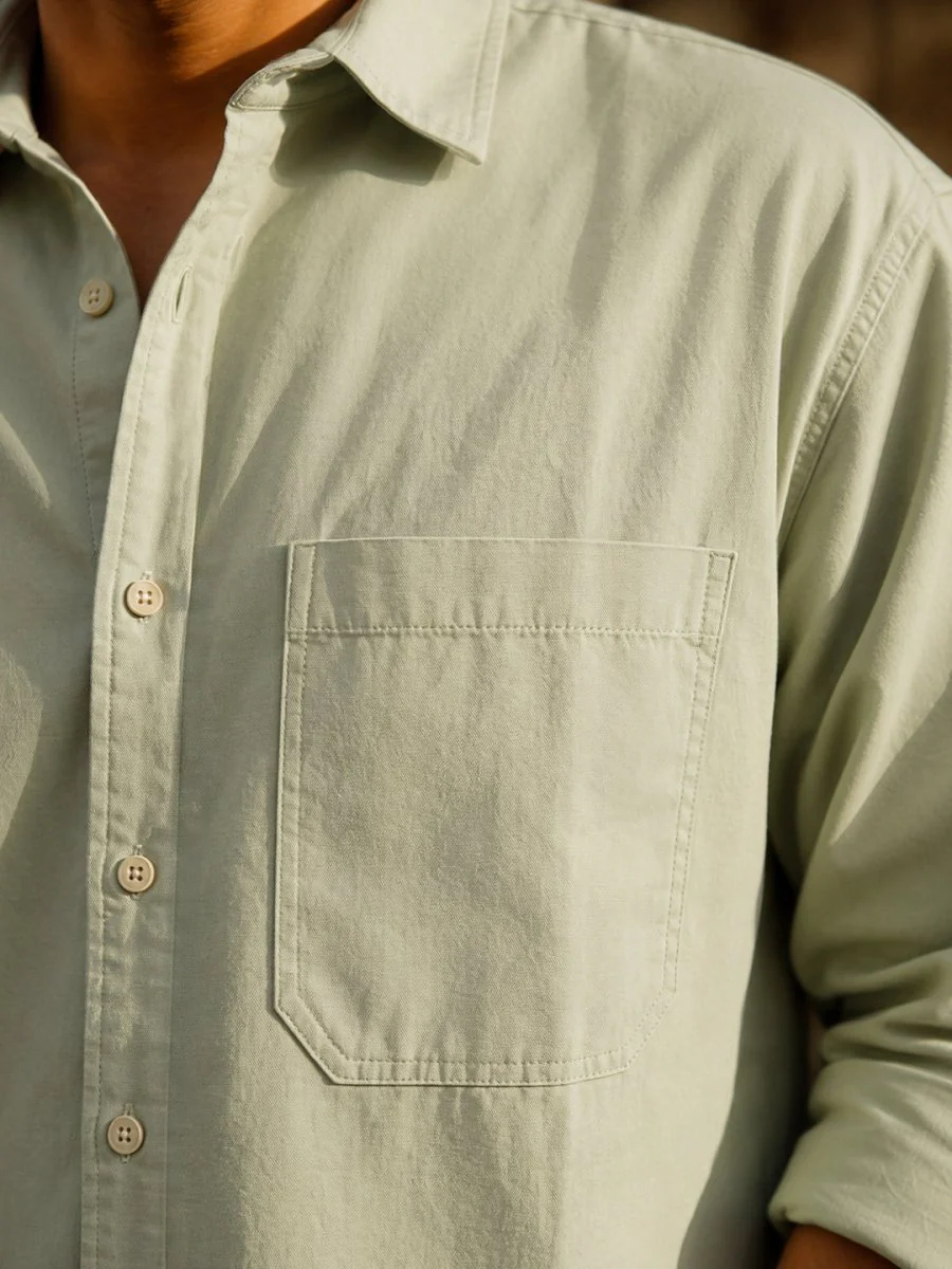 Green Cotton Shirt - Image 4