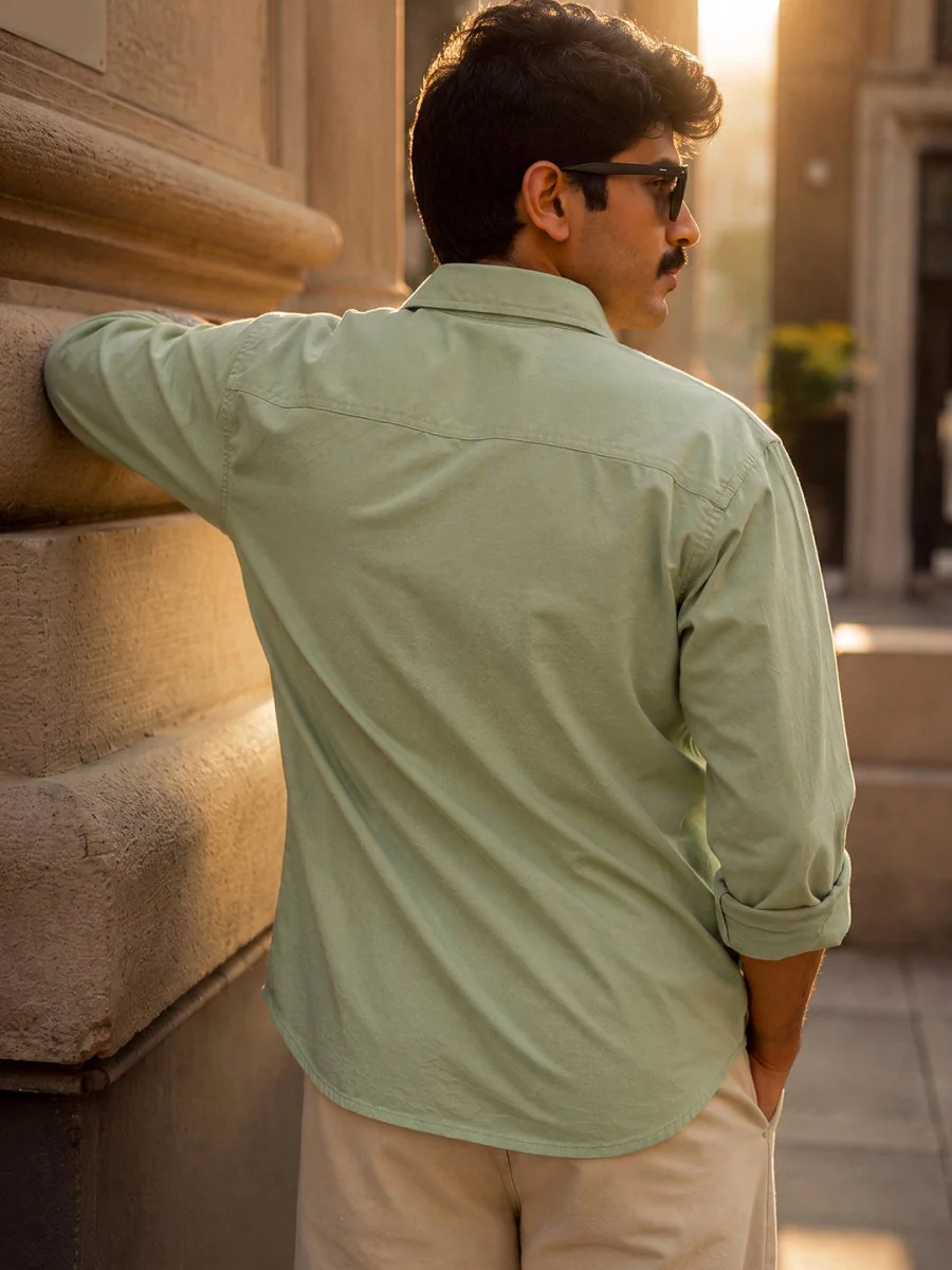 Green Cotton Shirt - Image 6