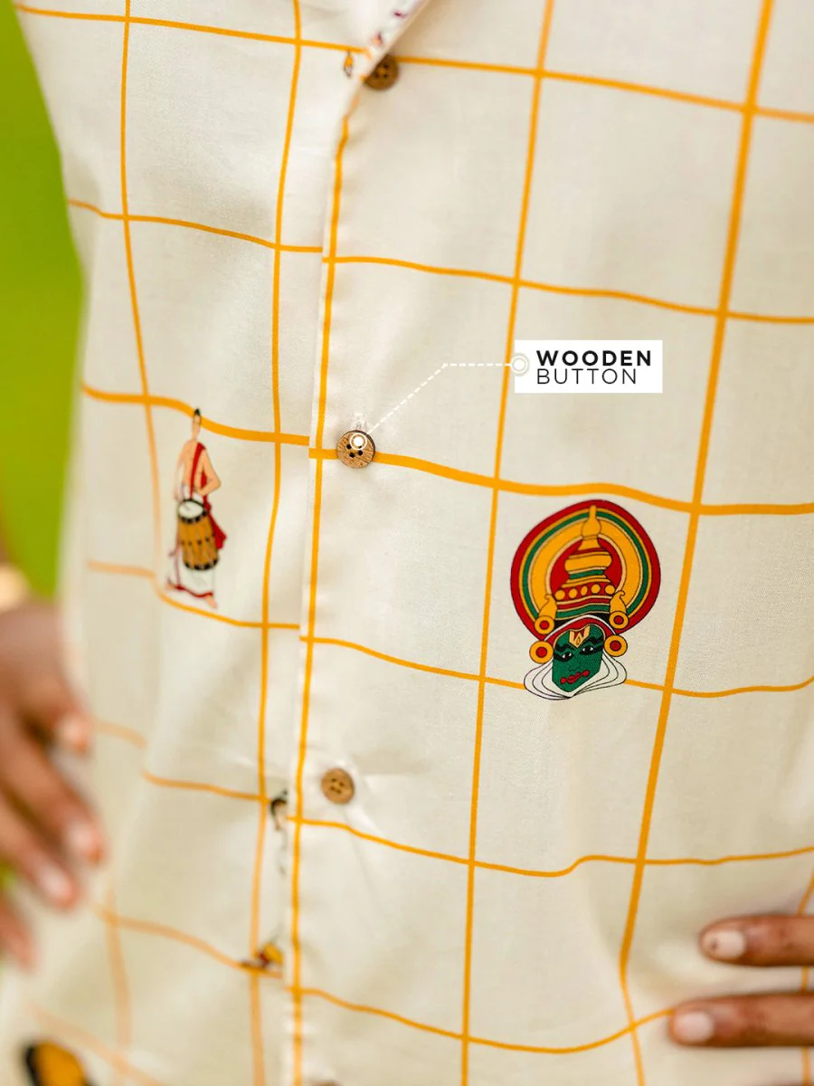 Kerala Icons Shirt and Saree Combo - Image 3