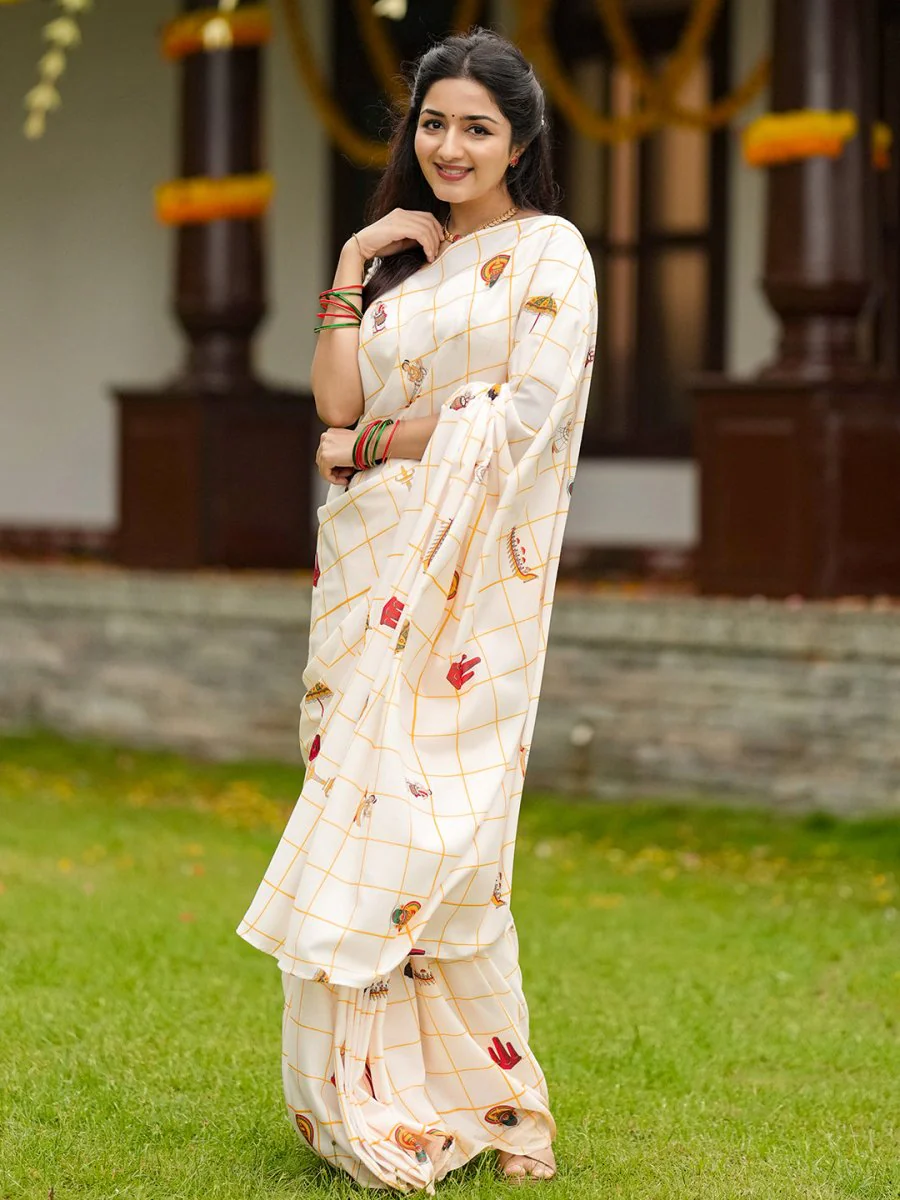 Kerala Icons Shirt and Saree Combo - Image 4