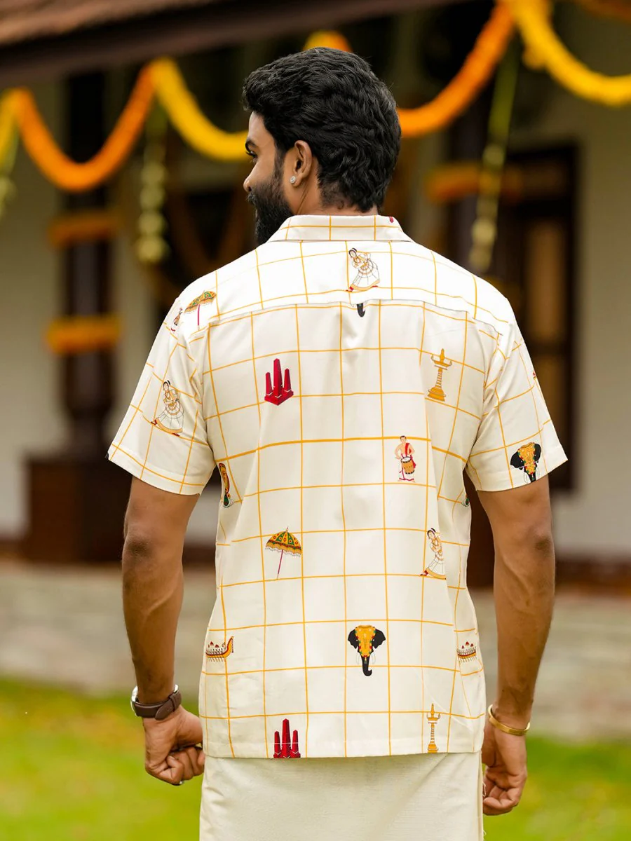 Kerala Icons Shirt and Saree Combo - Image 8