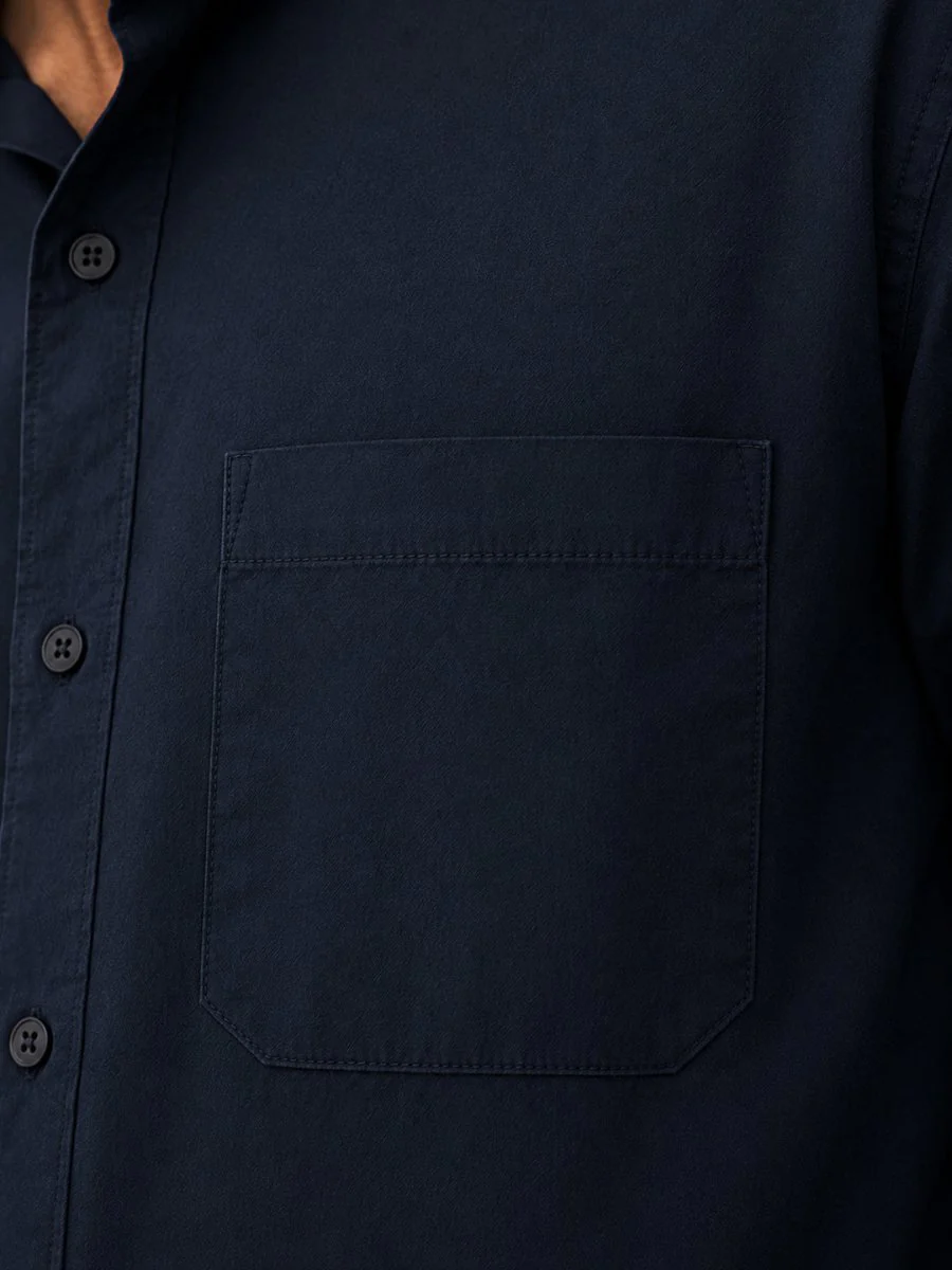 Navy Blue Cotton Shirt - Image 4