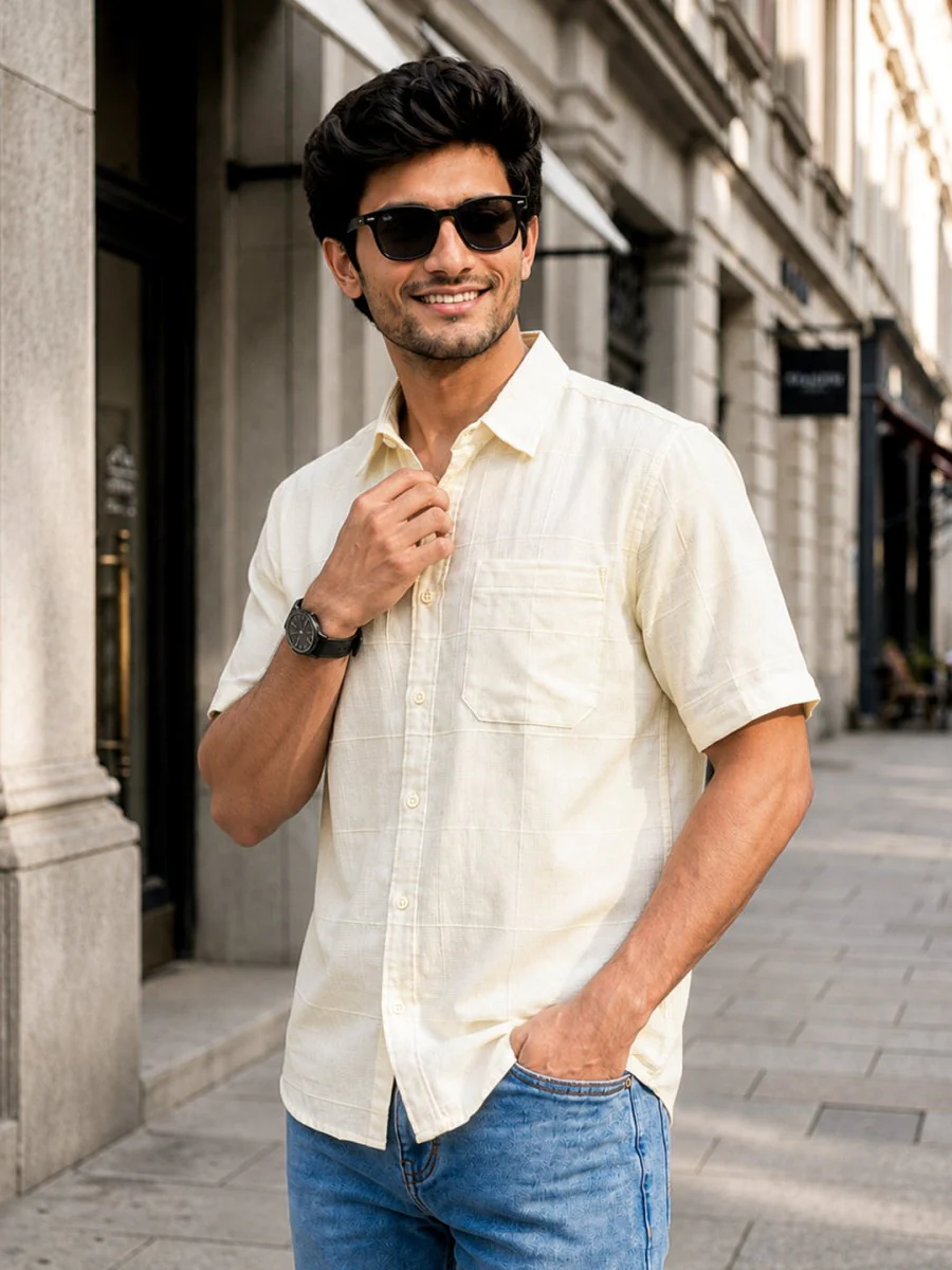 Off White Cotton Shirt