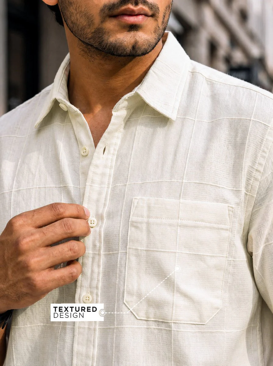 Off White Cotton Shirt - Image 2