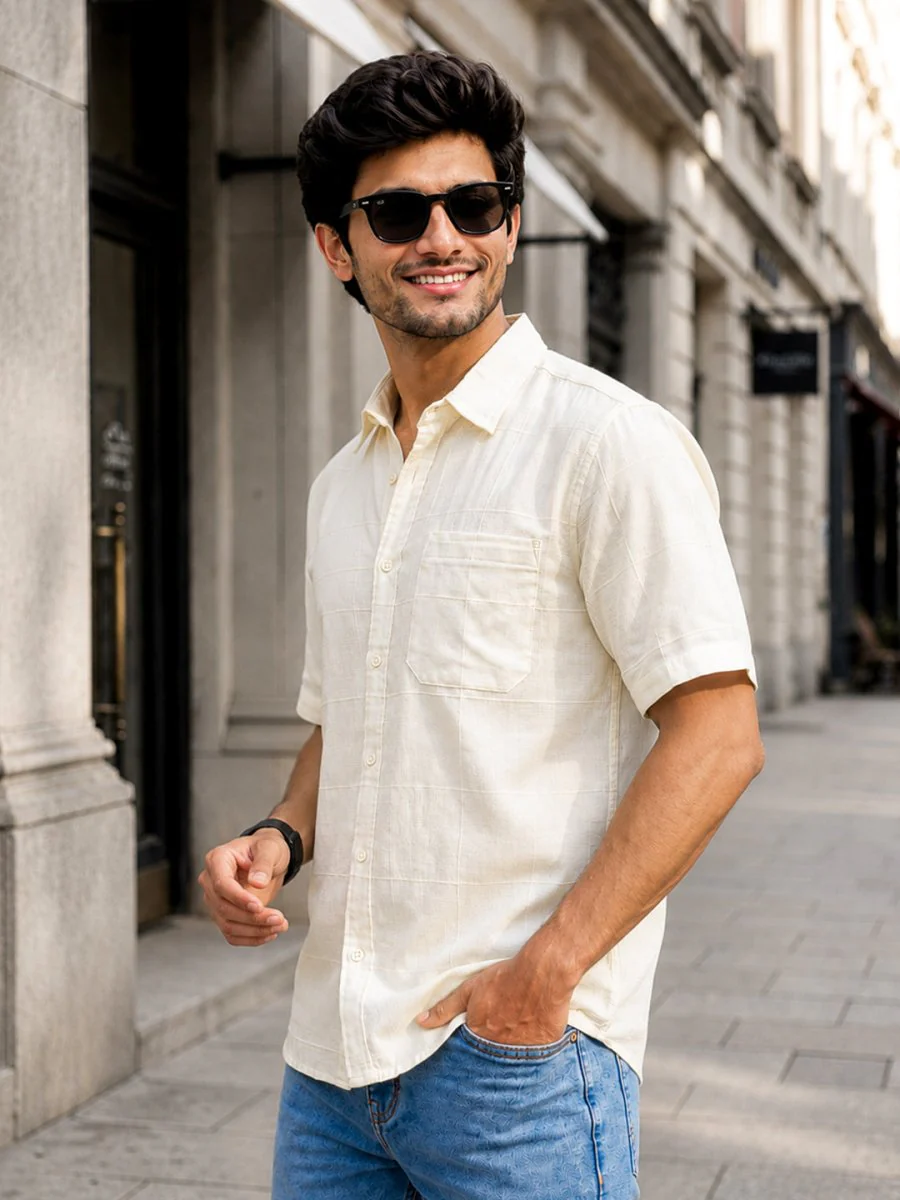 Off White Cotton Shirt - Image 5