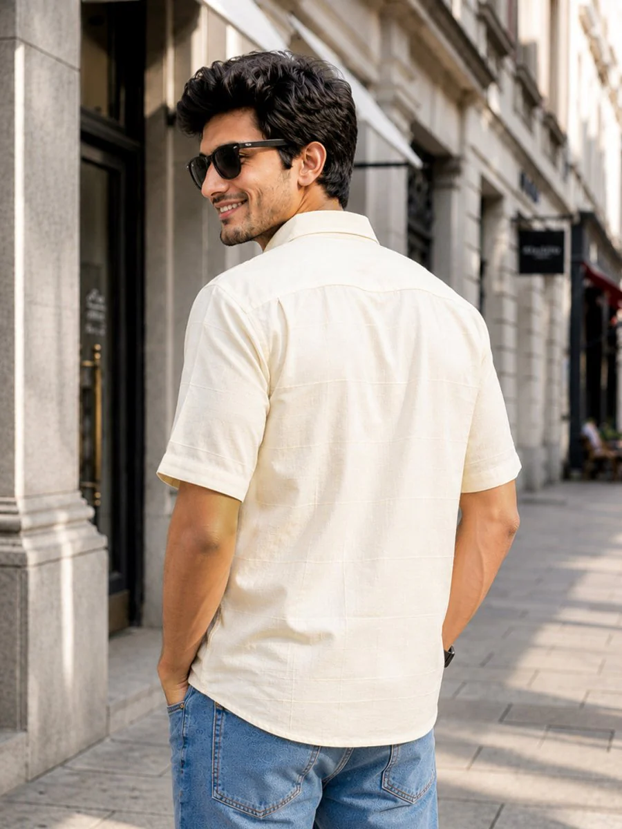 Off White Cotton Shirt - Image 6