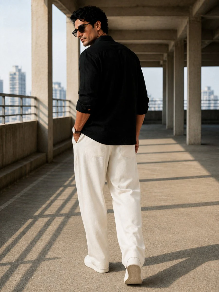 Off White Korean Jogger - Image 5