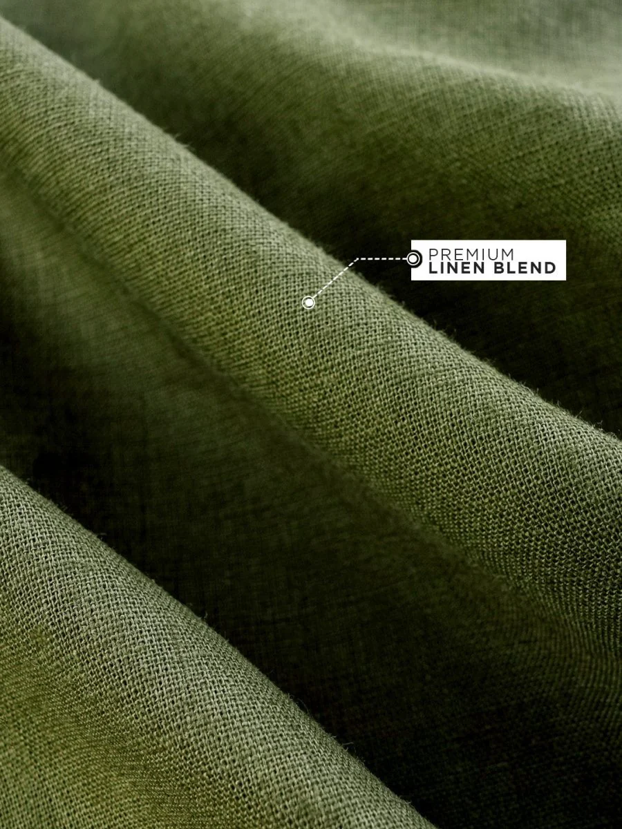 Olive Linen Shirt - Image 2