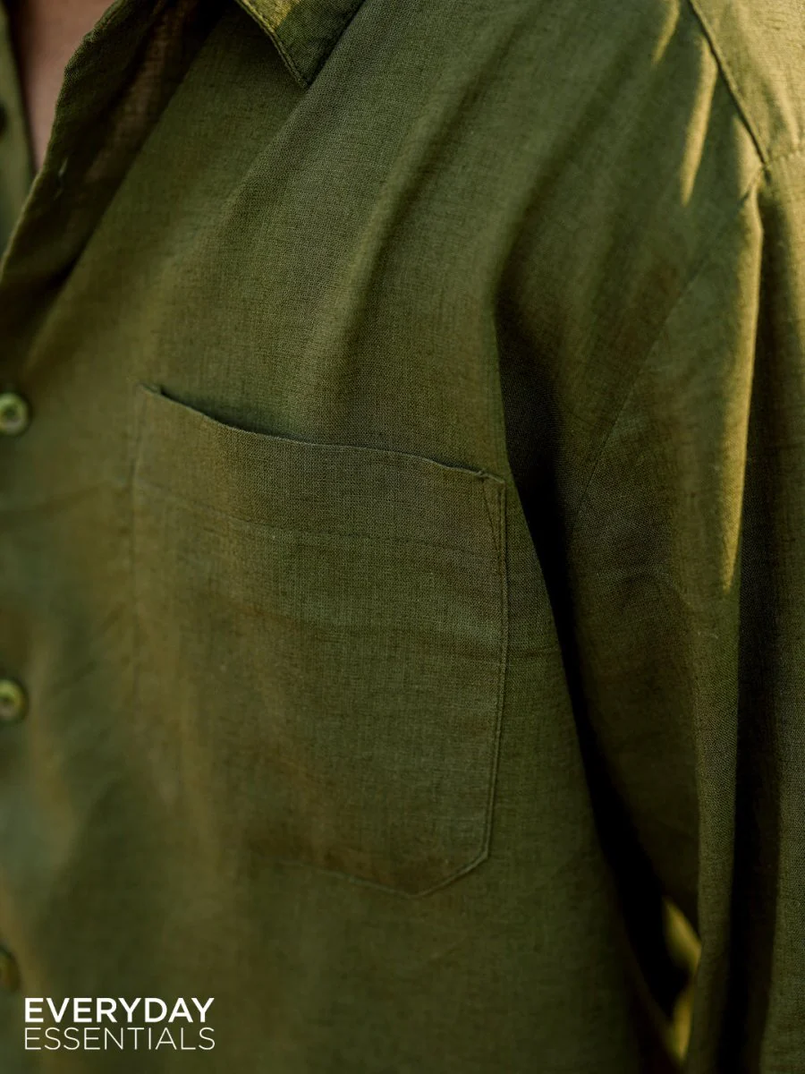 Olive Linen Shirt - Image 4