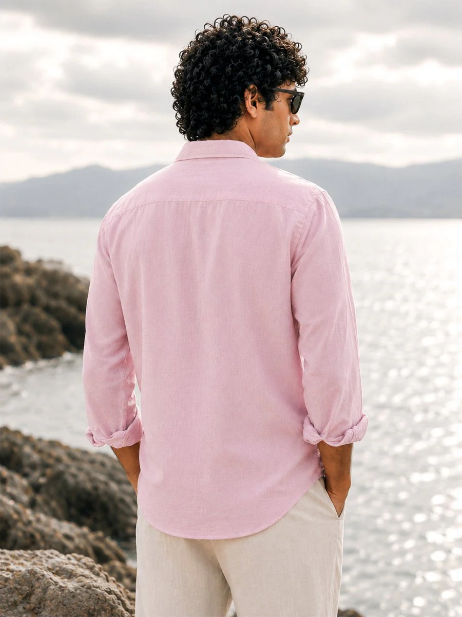 Pink Linen Shirt - Image 3
