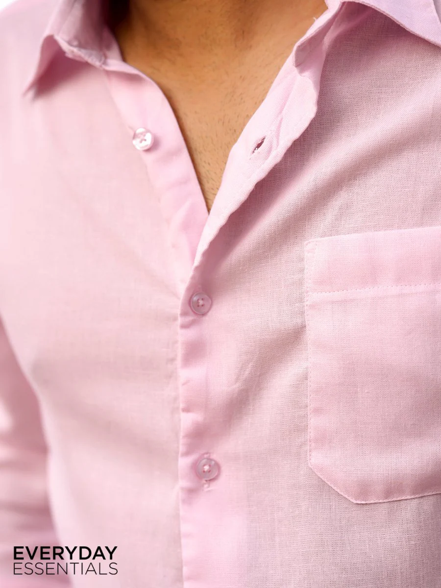 Pink Linen Shirt - Image 4
