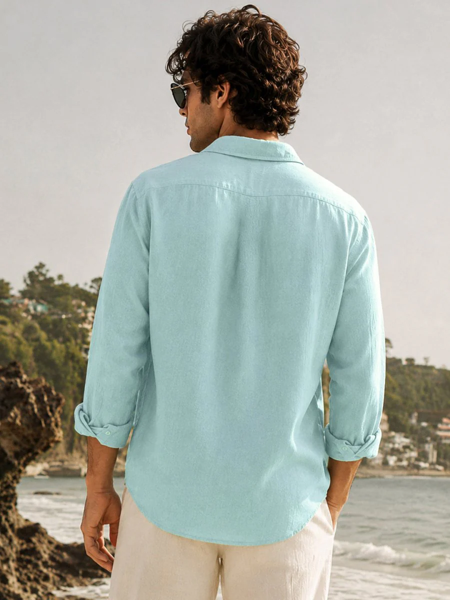Pista Green Linen Shirt - Image 3