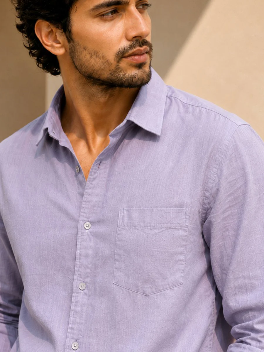 Purple Cotton Shirt - Image 3