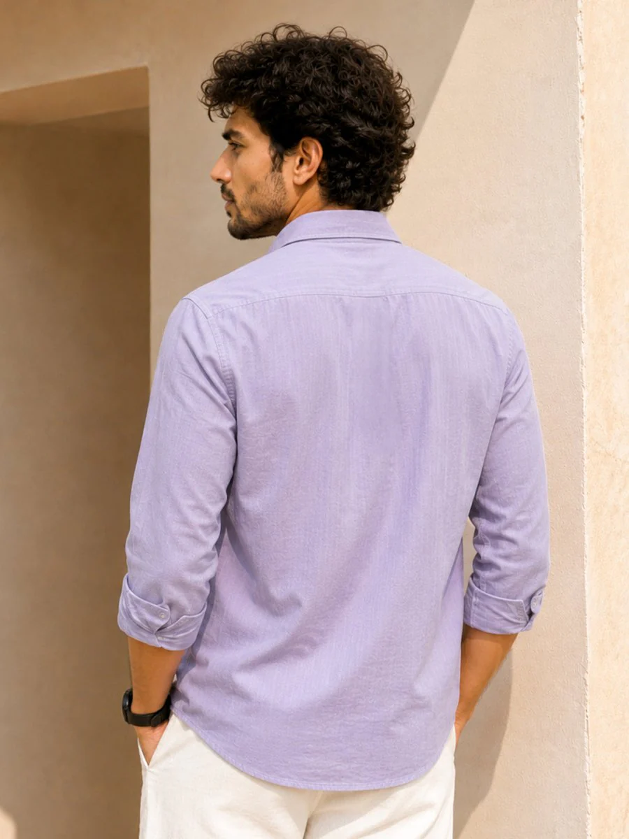 Purple Cotton Shirt - Image 5