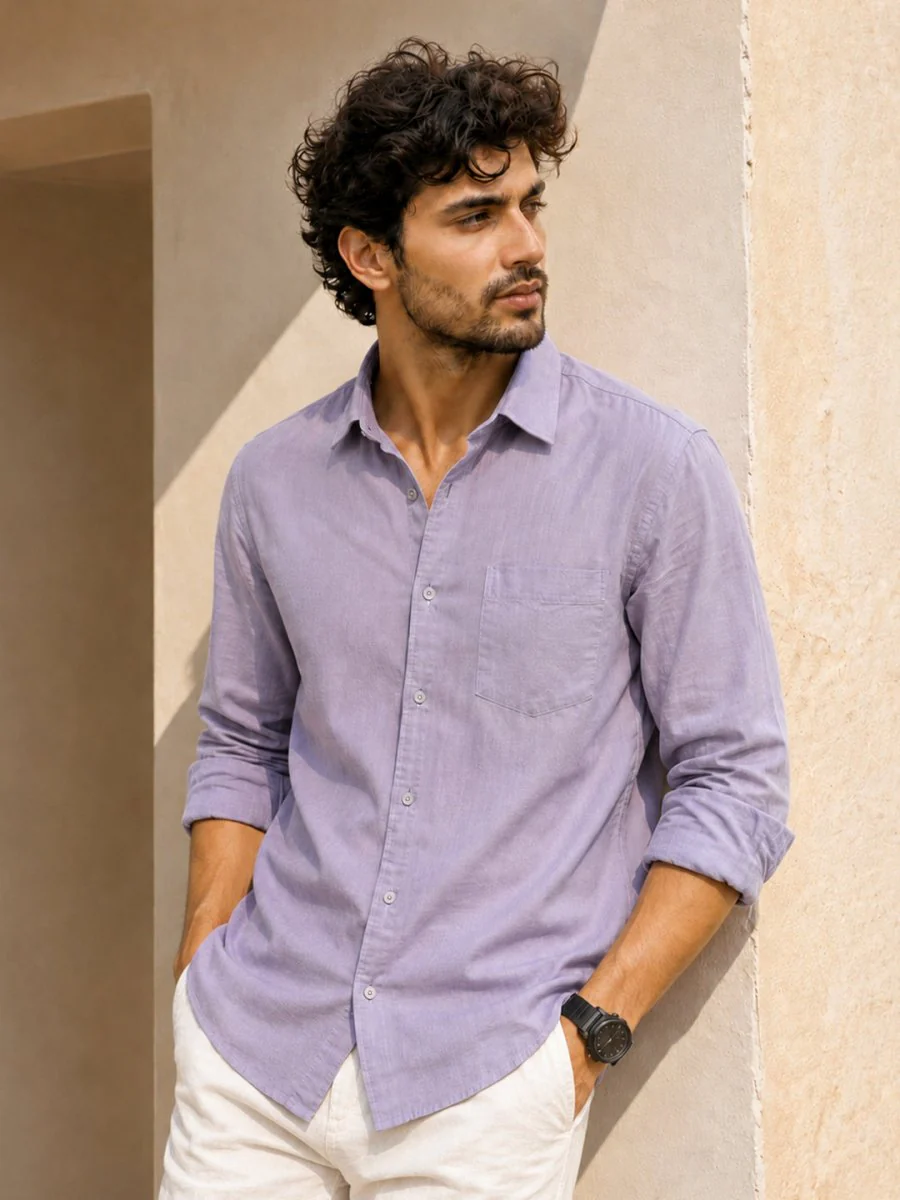 Purple Cotton Shirt - Image 6