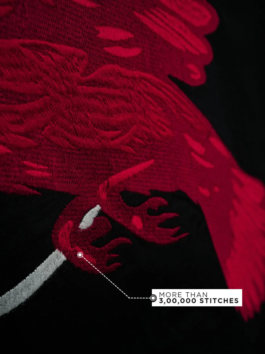 Raven Embroidered | Relaxed Fit | Luxe Cotton Shirt - Image 3
