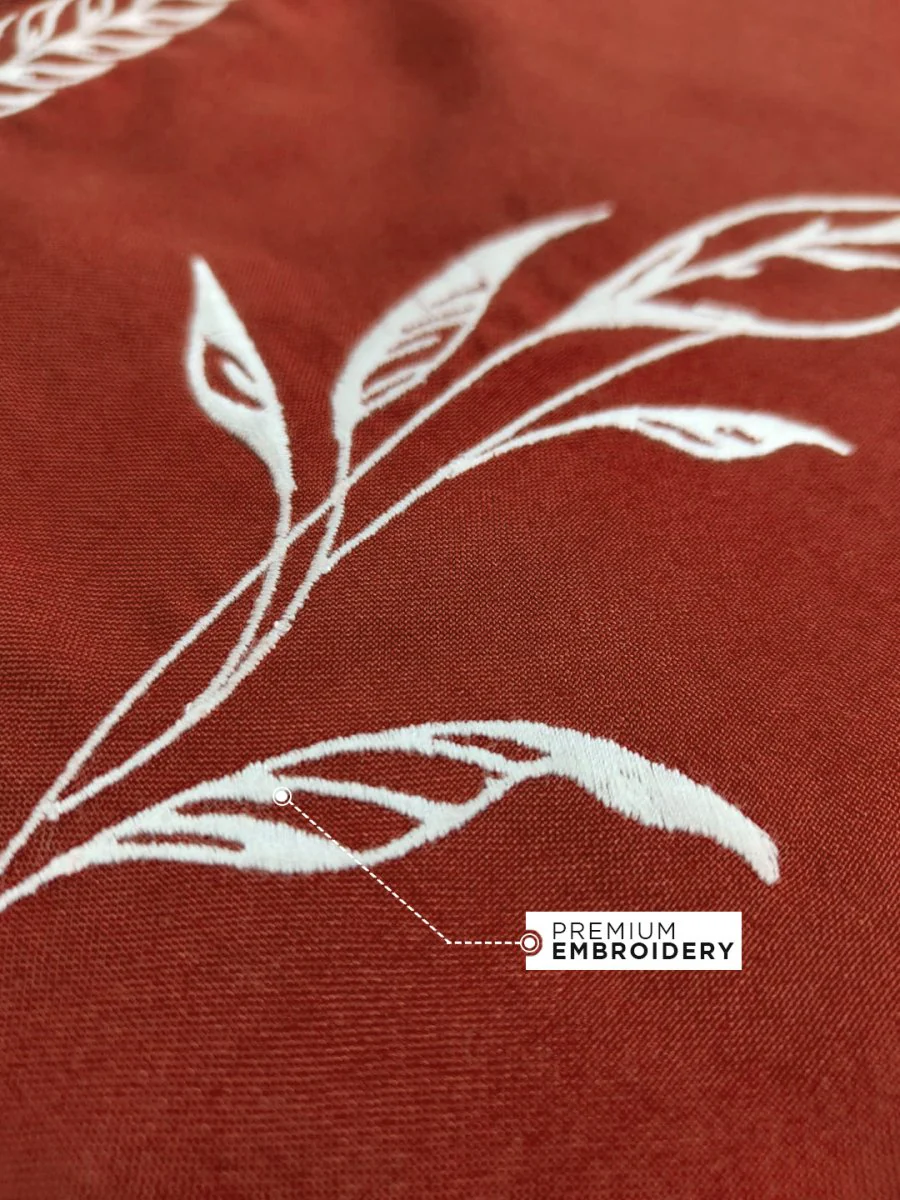 Red Leaf Embroidered Shirt | Men - Image 3