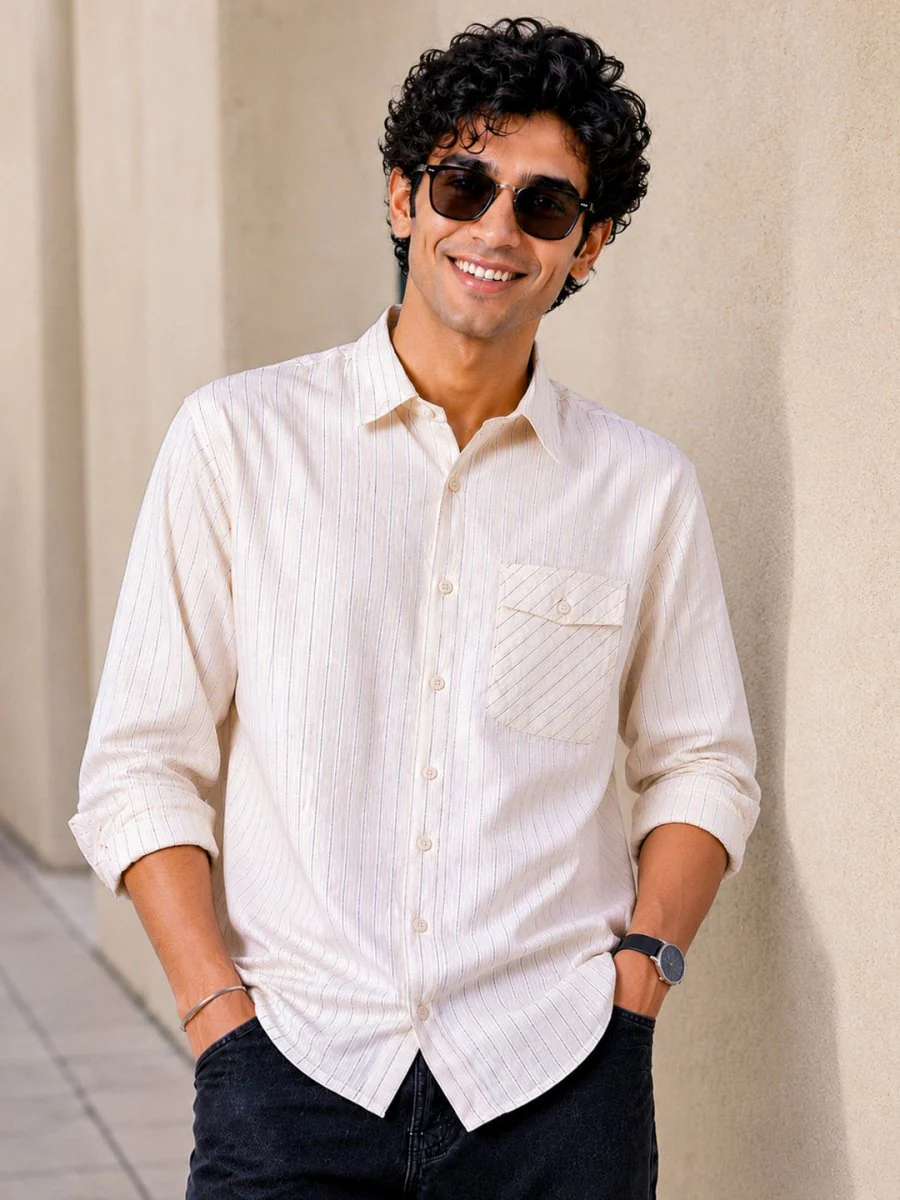 Striped: Classic White Shirt - Image 5