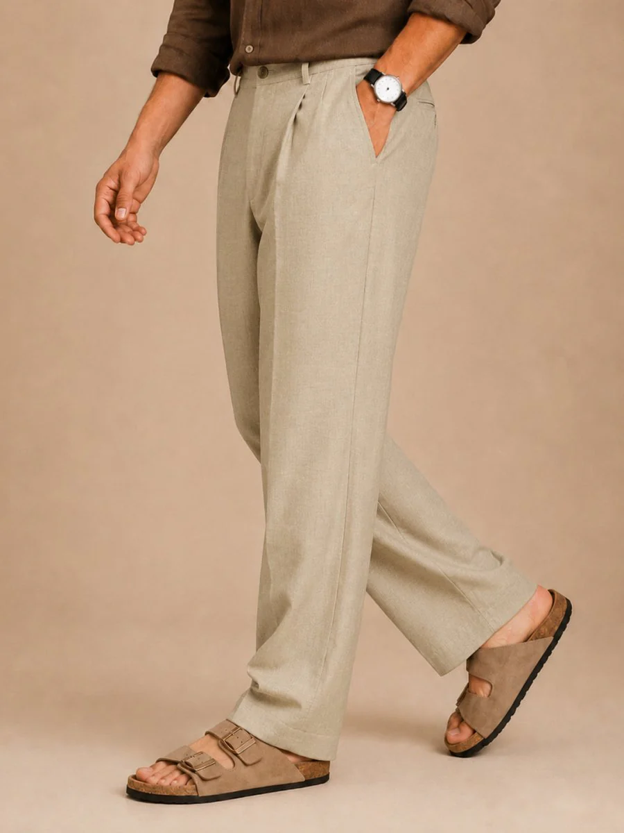 Tan Linen Pant - Image 5