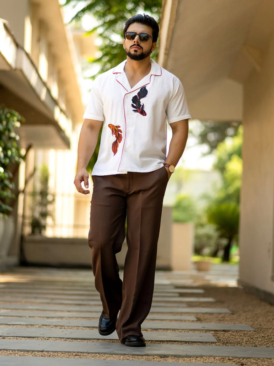 Twin Fish Embroidered Shirt - Image 4